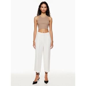 Aritzia Wilfred The Effortless Pant White Cropped Size 12 Career Minimalist